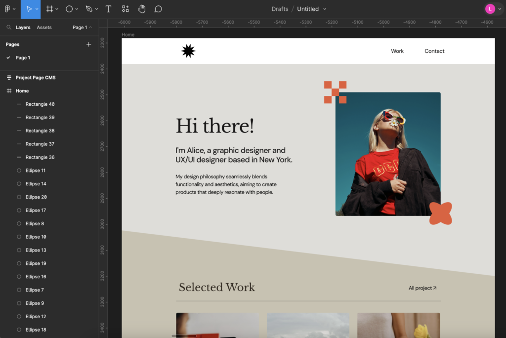 Framer 作品集文案排版預覽