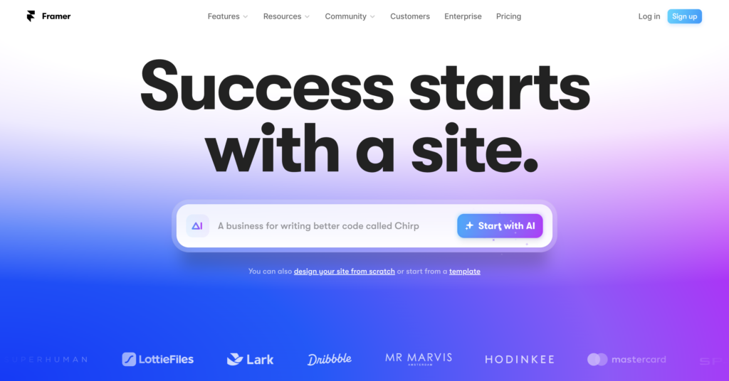 Framer website