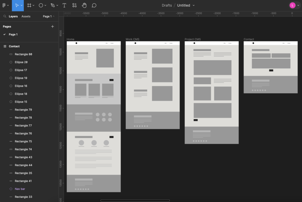 Figma Portfolio Wireframe